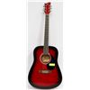 Image 1 : JAY RED ACOUSTIC GUITAR WITH SOFT CASE.