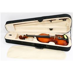 CECILIO CVN-320L LEFTY VIOLIN WITH CASE & BOW.