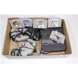 NINTENDO N64, 2 CONTROLLERS, 5 GAMES, WORKS