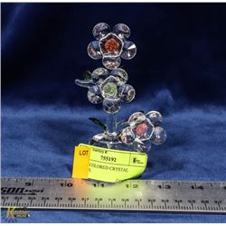 POTTED COLORED CRYSTAL FLOWERS.