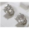 Image 3 : 1) 14K WHITE GOLD DIAMOND STUD EARRINGS,