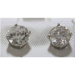 5) 14K WHITE GOLD DIAMOND STUD EARRINGS,