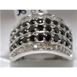7) 10K WHITE GOLD DIAMOND RING,