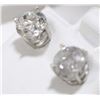 Image 4 : 8) 14K WHITE GOLD DIAMOND STUD EARRINGS,