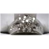 Image 1 : 13) 14K WHITE GOLD DIAMOND RING,