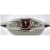 Image 1 : 19) 14K WHITE GOLD PINK SAPPHIRE & DIAMOND RING,