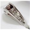 Image 2 : 19) 14K WHITE GOLD PINK SAPPHIRE & DIAMOND RING,