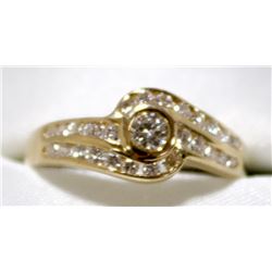 22) 14K YELLOW DIAMOND RING,