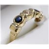 Image 2 : 24) 10K YELLOW GOLD SAPPHIRE & CUBIC ZIRCONIA RING