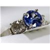 Image 2 : 25) 10K WHITE GOLD SAPPHIRE AND DIAMOND RING,