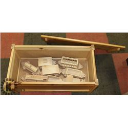 HANDMADE WOODEN TRAIN SET WITH ENGINE, 7 CARS AND