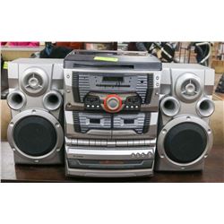 CURTIS STEREO WITH TURNTABLE, DUAL CASSETTE, 3