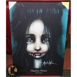 ANGELINA WRONA " LITTLE DAHLIA " ART ON CANVAS