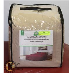 QUEEN MICROFLEECE SHEET SET TAUPE