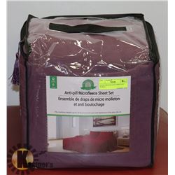 QUEEN MICROFLEECE SHEET SET PURPLE