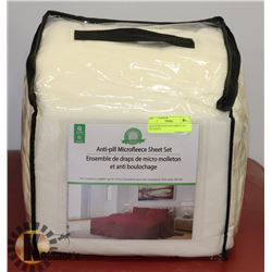 QUEEN MICROFLEECE SHEET SET OFF WHITE