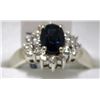 Image 1 : 26) 14K WHITE GOLD SAPPHIRE AND DIAMOND RING,