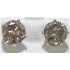 Image 1 : 27) 14K WHITE GOLD DIAMOND STUD EARRINGS,