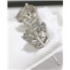 Image 3 : 27) 14K WHITE GOLD DIAMOND STUD EARRINGS,
