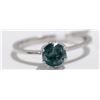Image 2 : 41) 14K WHITE GOLD BLUE DIAMOND SOLITAIRE RING,
