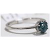 Image 4 : 41) 14K WHITE GOLD BLUE DIAMOND SOLITAIRE RING,