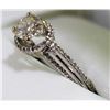 Image 3 : 45) 14K WHITE GOLD HALO DIAMOND RING,