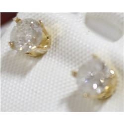 46) 10K YELLOW GOLD DIAMOND STUD EARRINGS,