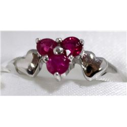 47) 10K WHITE GOLD RUBY RING,