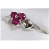 Image 2 : 47) 10K WHITE GOLD RUBY RING,