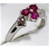 Image 3 : 47) 10K WHITE GOLD RUBY RING,