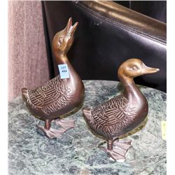 PAIR OF BRASS DUCKS