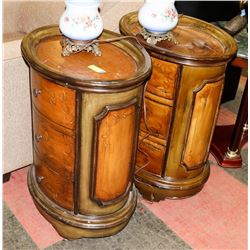 PAIR OF HANDPAINTED STYLE END TABLES 21"X16"X27.5"