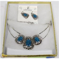 COSTUME JEWELLERY SET OF EARRINGS & NECKLACE