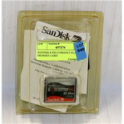SANDISK 8GB COMPACT FLASH MEMORY CARD