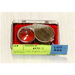 TRIPLET 30X JEWELLERS MAGNIFIER IN CASE