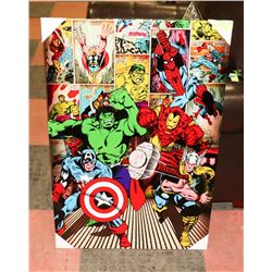 MARVEL COMIC BOOK THEMED TEAM UP ART ON CANVAS
