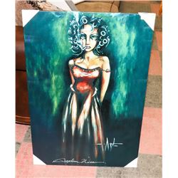 ANGELINA WRONA SMOKING LADY ART ON CANVAS