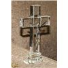 CRYSTAL STANDING CROSS WITH JESUS DEPICTION