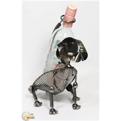 METAL WINE BOTTLE HOLDER,SITTING DOG