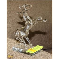 CRYSTAL REARING HORSE FIGURE