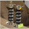 PAIR OF CRYSTAL CANDLE HOLDERS WITH MULTIPLE BLACK