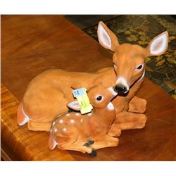 NEW RED DOE WITH FAWN STATUE