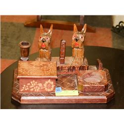 WOOD SCOTTIE DOGS TOBACCO STAND
