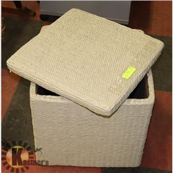 WICKER STORAGE CUBE 17 X 17 X 18 1/2"H