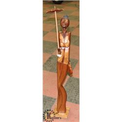 WOOD LADY FROM CUBA 43" TALL