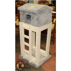 CAT HOUSE ON STAND WITH LADDER, 48"H.