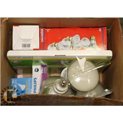 BOX OF FLOOD LIGHT, SPOT LIGHTS & BULBS