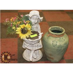 LAWN ORNAMENT WITH PLANTER.