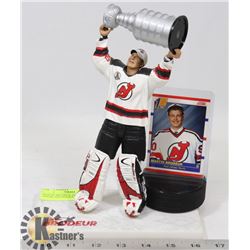 MARTIN BRODEUR MCFARLANE FIGURE AND ROOKIE CARD.