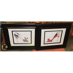 2 FRAMED PICTURES 16 X 19 HIGH FASHION LADIES